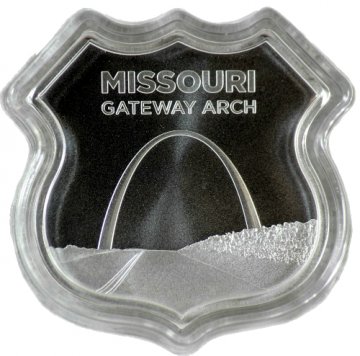 1 oz Silver Missouri Gateway Arch Icons of Route 66 Shield Series 