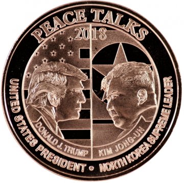 1 oz Copper Round North Korea Peace Talks 2018 Trump/Kim Face to Face