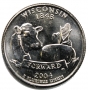 2004 Wisconsin State Quarter Coin - P or D Mint - BU