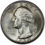 1934 Washington Silver Quarter Coin - Light Motto - Choice BU