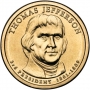 2007 Thomas Jefferson Presidential Dollar Coin - P or D Mint