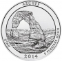 2014 Arches Quarter Coin - P or D Mint - BU