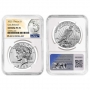 2023 Reverse Proof Morgan and Peace Silver Dollar 2 Pc Set - NGC PF-70 Early Releases - Morgan and Peace Dollar Label