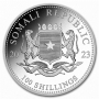 2023 1 oz Somalian Silver Elephant Coin with Rabbit Privy - Gem BU 