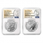 2024-S Reverse Proof Morgan and Peace Silver Dollar 2 Pc Set - NGC PF-70 Early Releases - Morgan and Peace Dollar Label