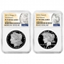 2025-S Proof Morgan and Peace Silver Dollar 2 Pc Set - NGC PF-70 Early Release - Morgan and Peace Dollar Label