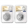 2023 Morgan and Peace Silver Dollar 2 Pc Set - NGC MS-70 - Morgan and Peace Dollar Label