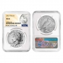 2023 Morgan and Peace Silver Dollar 2 Pc Set - NGC MS-70 - Morgan and Peace Dollar Label