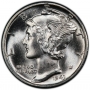 1943-S Mercury Silver Dime Coin - Choice BU