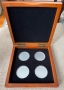 Oak Wooden Display Box for 4 Coins - 40mm Size Slots