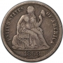 1800's Seated Liberty Silver Dime Coin - Random Dates - Fine