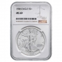 1986 1 oz American Silver Eagle Coin - NGC MS-69