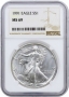 1991 1 oz American Silver Eagle Coin - NGC MS-69