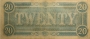 1864 $20.00 CSA Confederate Note - Fine or Better