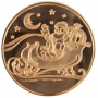 1 oz Copper Round - Christmas Series - Santa In Sleigh Design