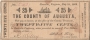 1862 County of Augusta Virginia Obsolete Bank Note - $.25 Twenty-Five Cents - Fine or Better