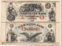 1800's Farmington Bank New Hampshire - Nice Uncut Bank Note Pair $2 $1 Dollar