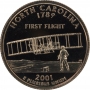 2001 Proof North Carolina State Quarter Coin - Strike Thru Mint Error - Gem Proof Cameo
