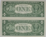1963B $1.00 Federal Reserve Barr Note - 2 Consecutive Serial Numbers - Crisp Uncirculated