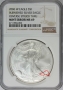 2006-W 1 oz American Burnished Silver Eagle Coin - NGC MS-69 - Obverse Struck Thru